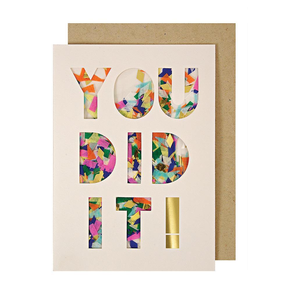 Meri Meri You Did It! Confetti Shaker Greeting Card