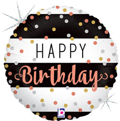 Holographic Rose Gold Birthday Balloon