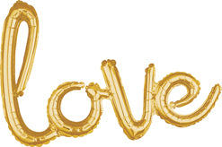 Gold Love Script Balloon