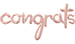Congrats Rose Gold Script Balloon