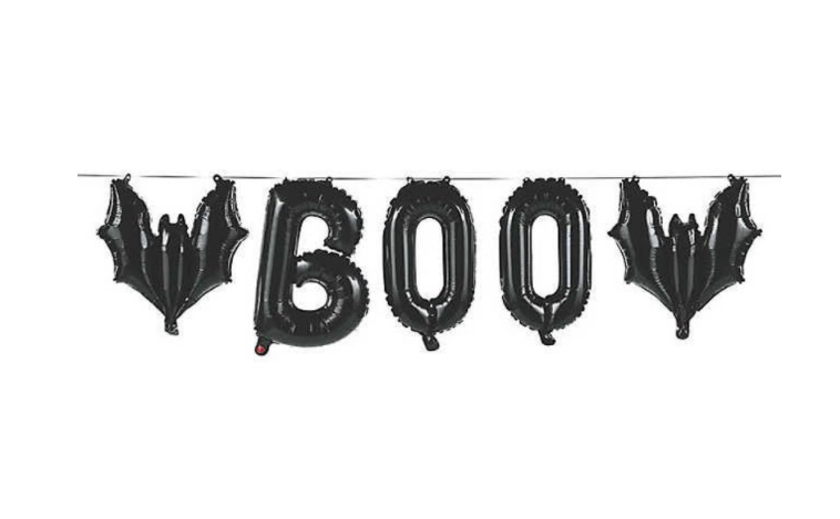 Boo Black Bat Balloon Garland