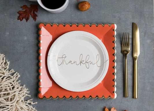 Orange Scalloped Plates