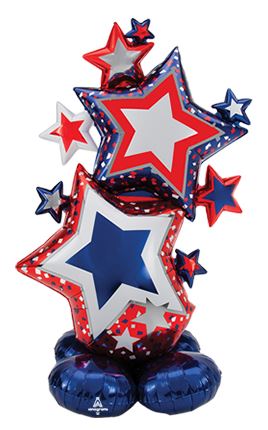Patriotic Star Cluster Foil Balloon, 5.25ft