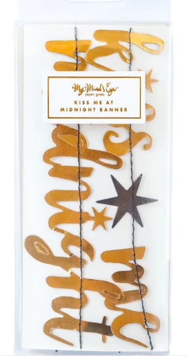 NEW YEAR'S EVE KISS ME AT MIDNIGHT BANNER