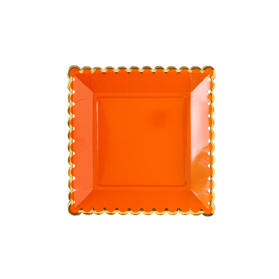 Orange Scalloped Plates