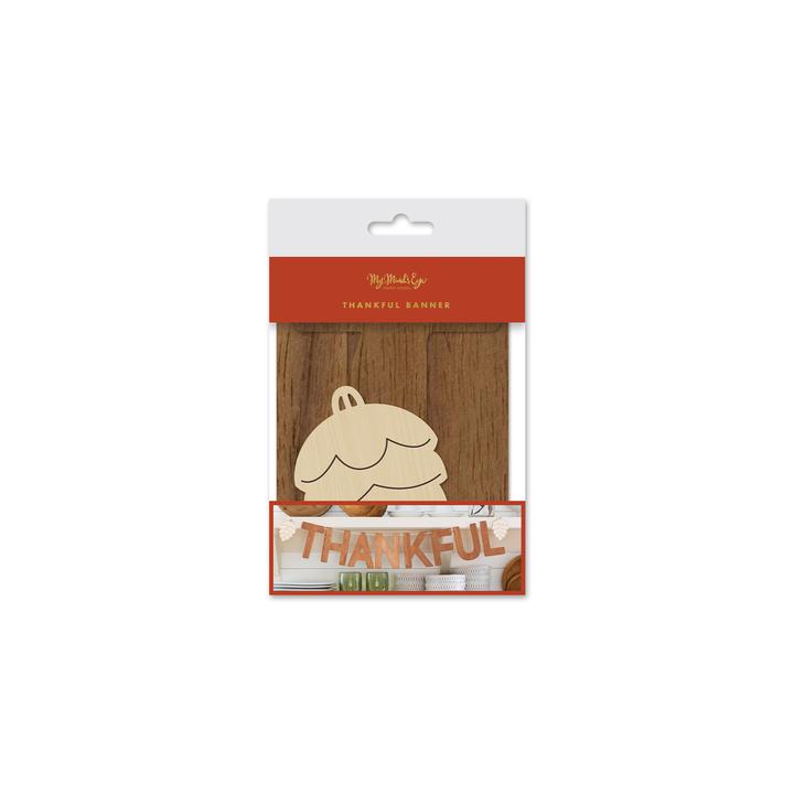 Harvest Wood Thankful Word Banner