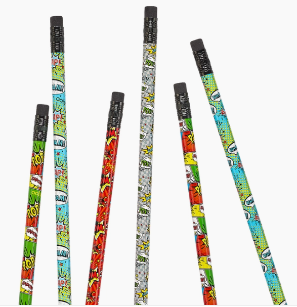 Comic Attack Pencils - Set of 12