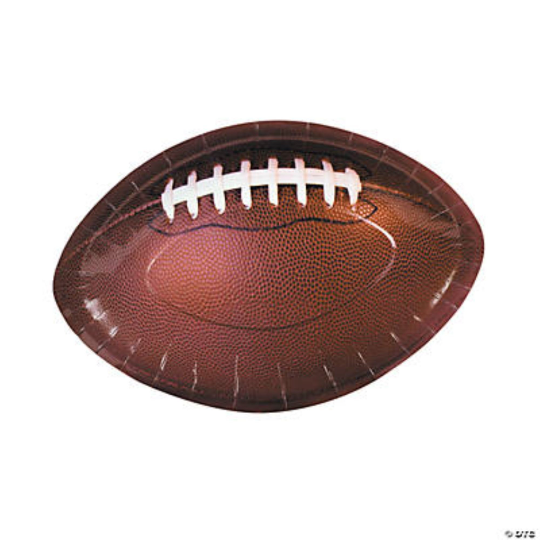 Football Shaped Dinner Plates - 8 Ct.
