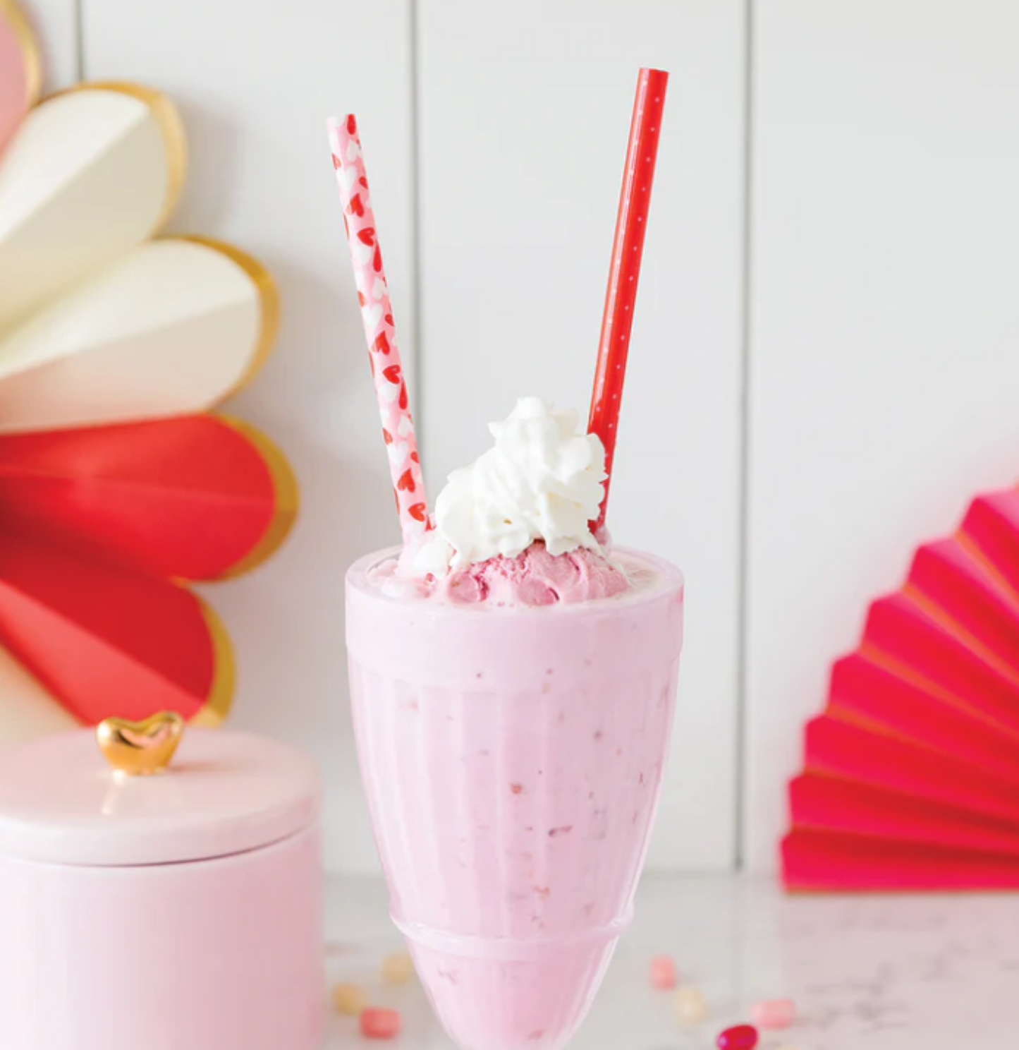 Scribble Hearts Reusable Straws