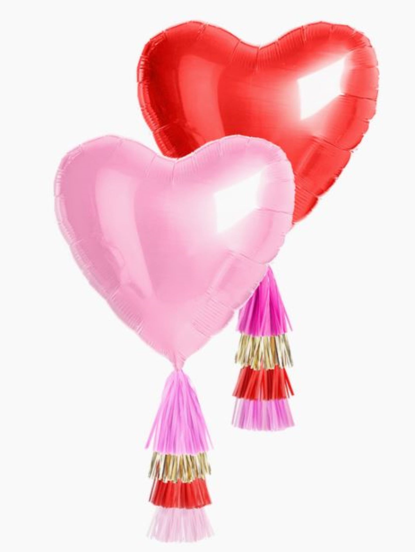 Jumbo Mylar Heart Balloon Pair with Tassels