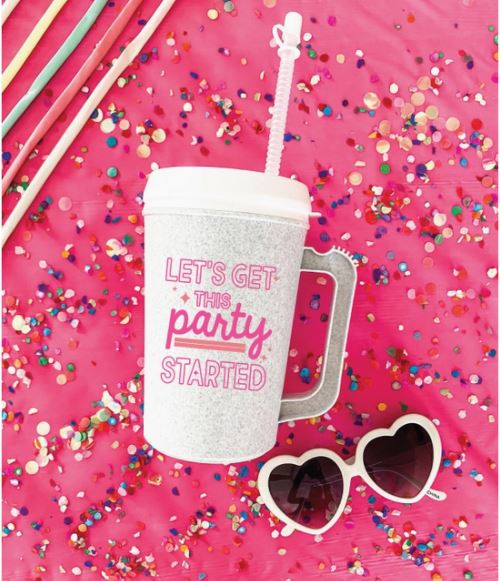 Thermo Mug - Let’s Get This Party Started (Grey Speckled)