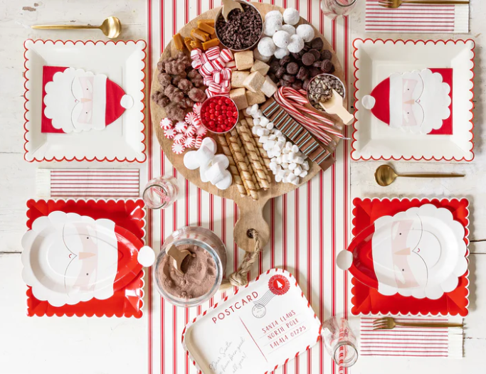 Believe Red/White Scallop Plate