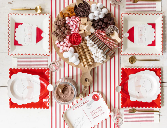 Believe Red/White Scallop Plate