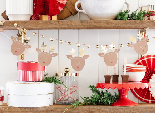 Dear Rudolph Reindeer / Bells Banner Set