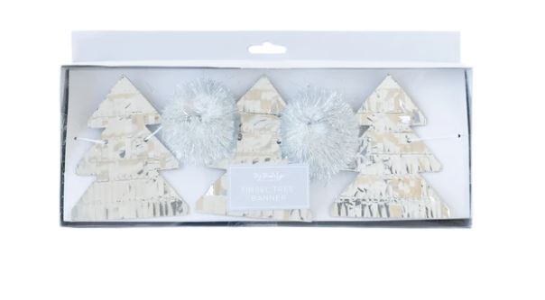 Tinsel Christmas Tree Banner