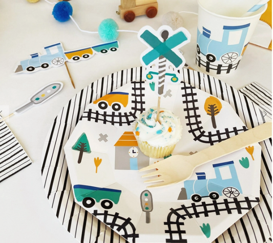 Steam Train Dessert Plates