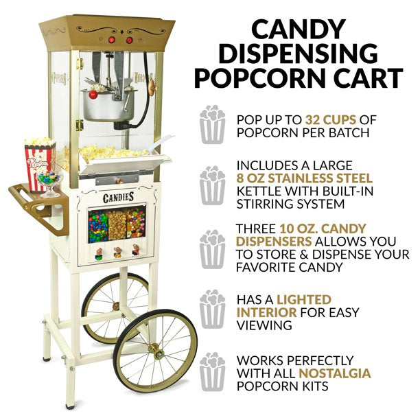 Popcorn Cart w/ Candy Dispenser