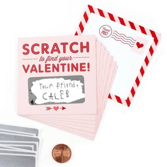 Box of 18 - Scratch-off Valentines Pink