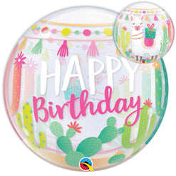 Llama Birthday Bubble Balloon
