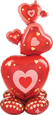 55 Inch AirLoonz Valentine Stacking Hearts Balloon