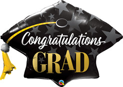 Congratulations Grad Stars Cap Balloon