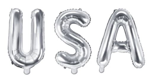 Silver USA Phrase Balloons