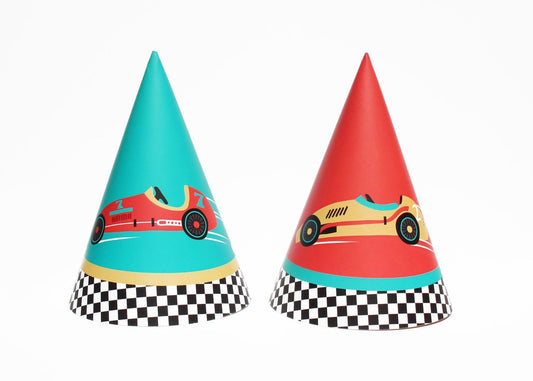 Vintage Race Car - Party Hats, 12 ct