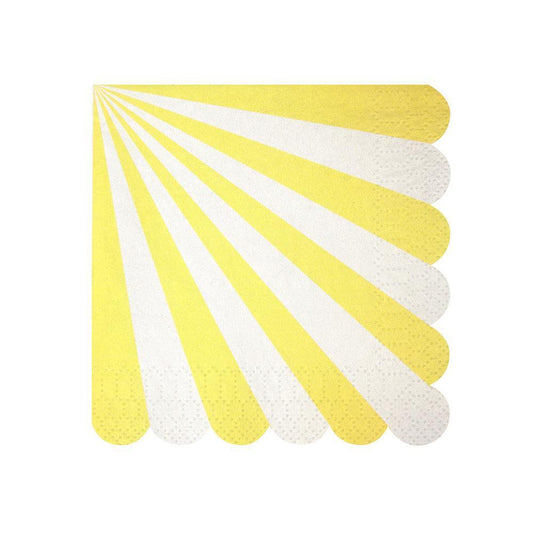 Meri Meri Yellow Fan Stripe Napkins (small)