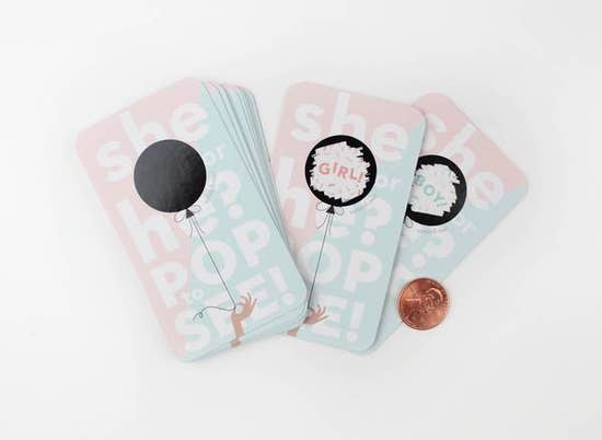 Balloon Gender Reveal Scratch-off Cards - Girl