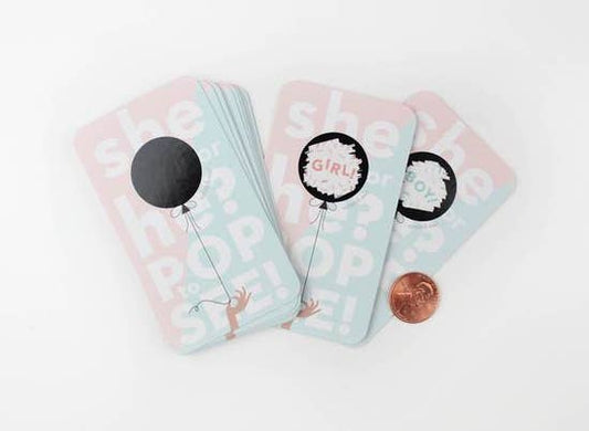 Balloon Gender Reveal Scratch-off Cards - Girl