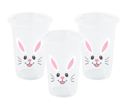 Clear Easter Bunny Plastic Cups- 24 ct