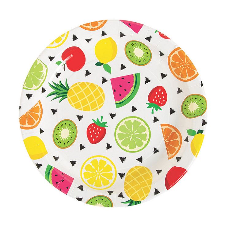 Tropical Fruit Paper Dinner Plates - 8 Ct.