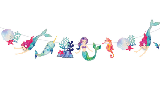 Mermaid and Narwhal Party- Garland