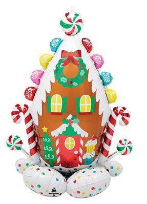 Christmas Gingerbread House Air-Fill Balloon