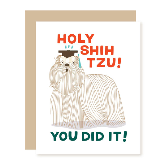 Graduation Shih-Tzu Greeting Card