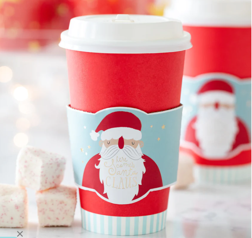 Here Comes Santa To Go Cups 8 ct
