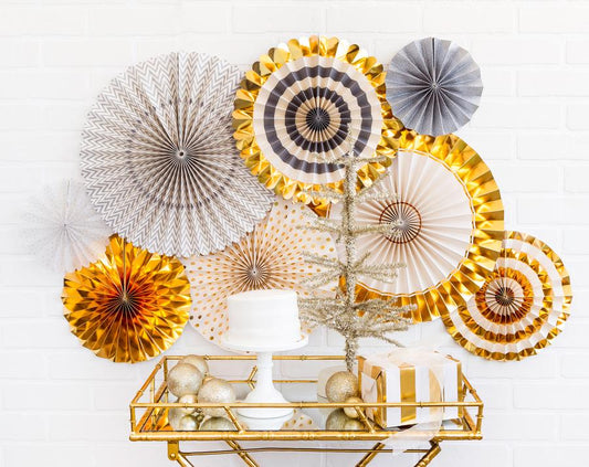 Gold and Silver Party Fans
