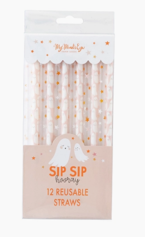Ghosts and Stars Reusable Straws