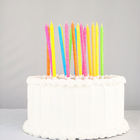 Tall Neon Rainbow Gradient Candles