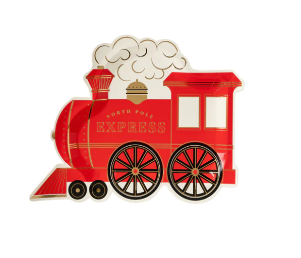 North Pole Express Train Shaped Plate