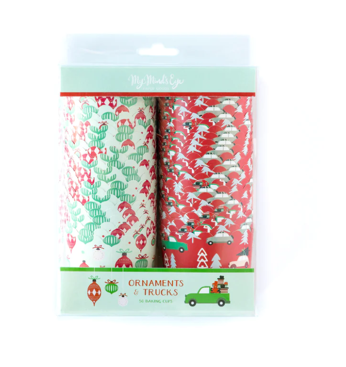 Ornaments and  Trucks Christmas Food Cups (50 pcs)