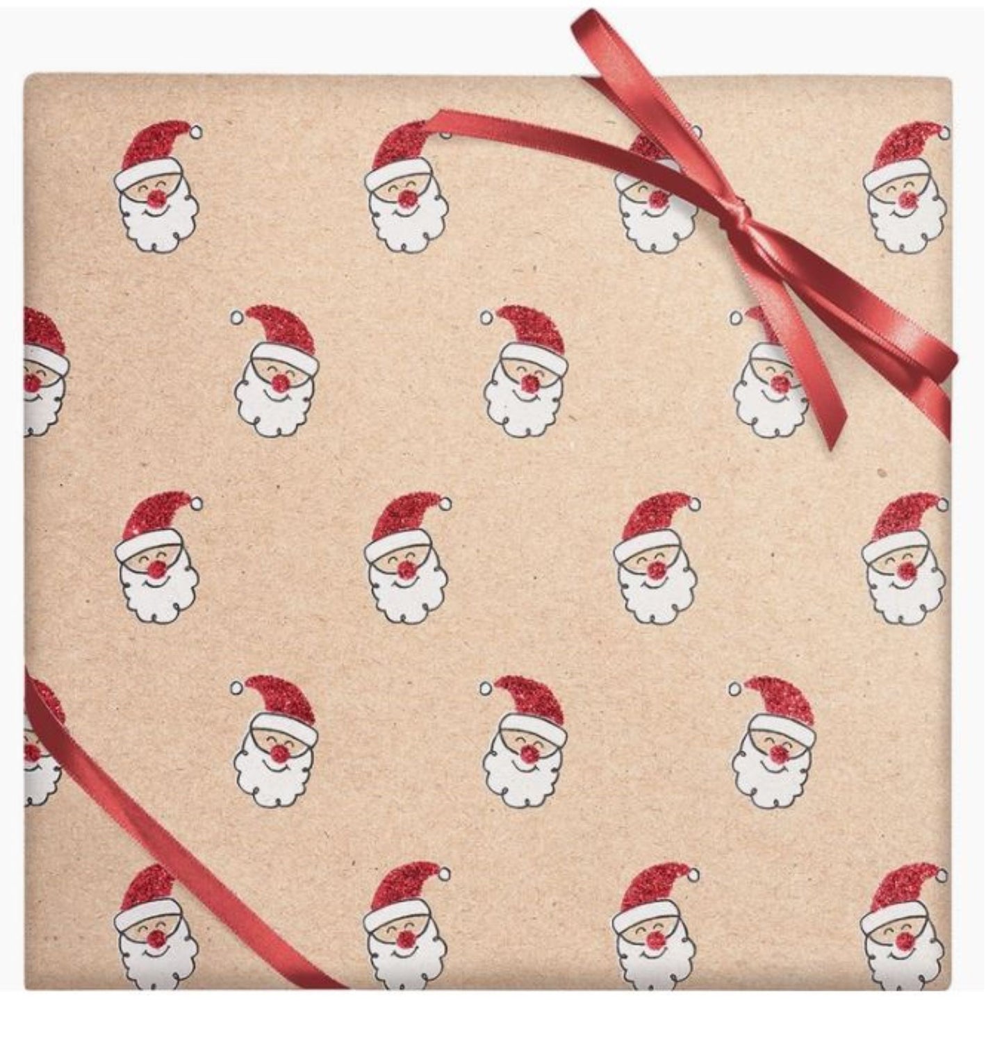 Glitter Santa Wrapping Paper